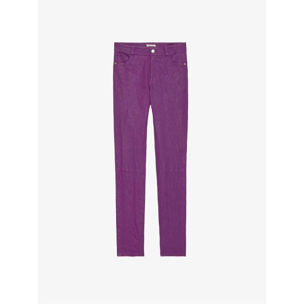 Zadig & Voltaire Phlame Crinkled Leather Pants Fr 36 Us 4 New Nwt